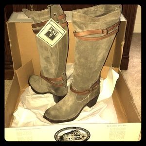 Jane Strappy Suede Frye Boots